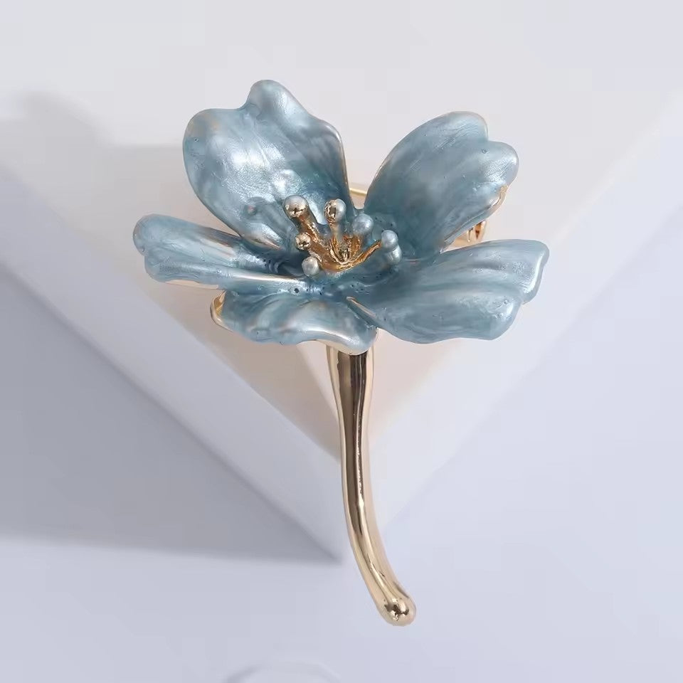 Trendy Enamel Flower Brooches For Women