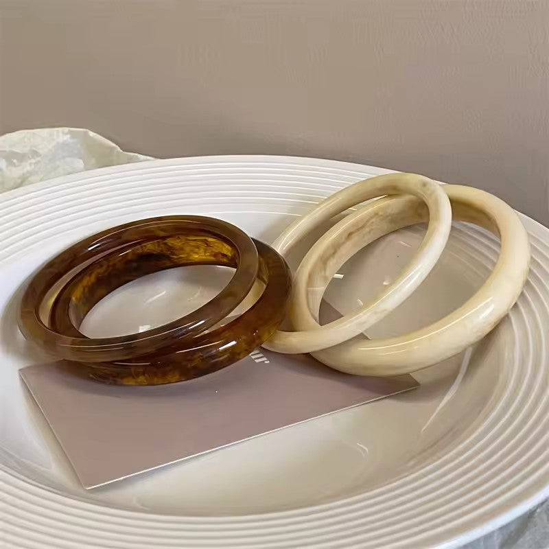 Retro Brown Resin  Acrylic Marble Bangles
